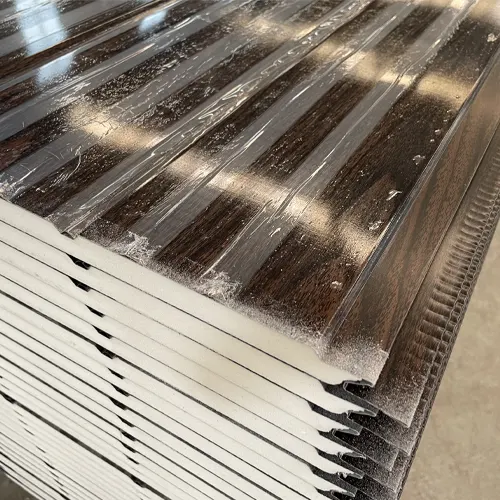 Custom Walnut Wood Grain Metal Carved Panels - Image 2